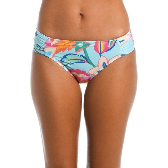 La Blanca Island Goddess Side Shirred Hipster Bottom in Floral Print 14 - Picture 8 of 9